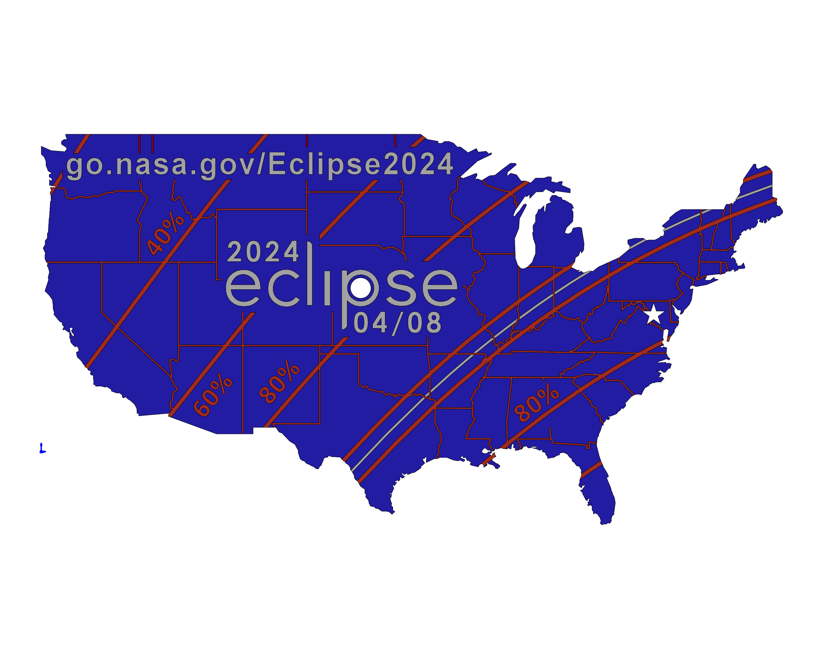 2024 Total Solar Eclipse - USA Map - NASA Pinhole Projector